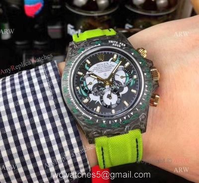 New Rolex Daytona Watch Replica Carbon Rolex Daytona with Green Nylon Strap watches