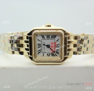 High Quality Cartier Panthere 22mm Women Watch All Gold Diamond Bezel watches