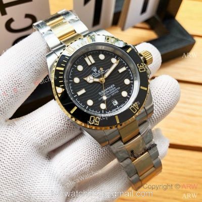 Rolex Submariner Date Copy Watches Two Tone Black Ceramic Bezel 40mm watches