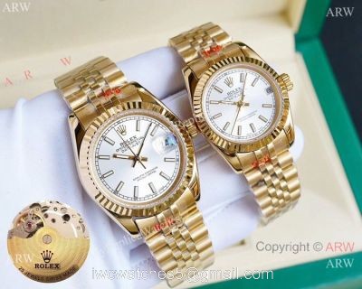 Replica Rolex Datejust Gold White Face Watches 36mm and 31mm watches