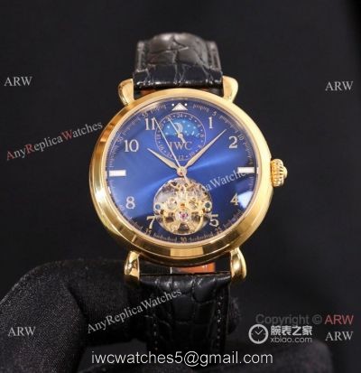 High Quality IWC Tourbillon Moonphase Blue and Gold Watches watches