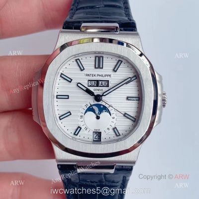 Swiss Replica Patek Philippe Nautilus Watch For Sale White Dial Moonphase Watch watches