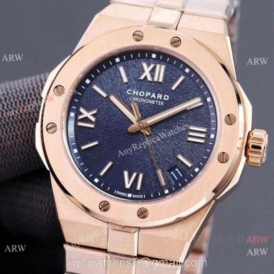 Swiss Replica Chopard Alpine Eagle Men Watch 41mm Blue Dial Rose Gold watches