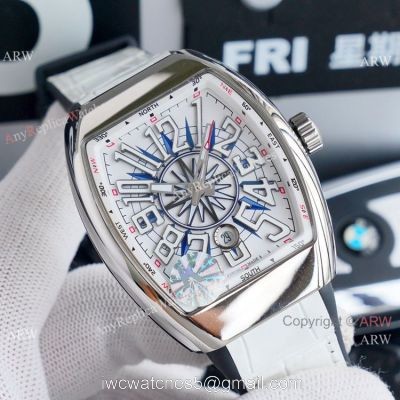 Clone Franck Muller Vanguard Yachting Automatic Watches Ss White Dial watches