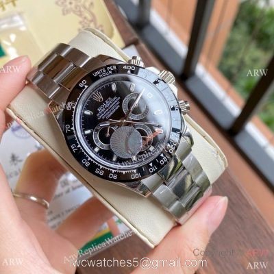 Replica Rolex Daytona 40mm Watch Black Dial Black Ceramic Bezel watches
