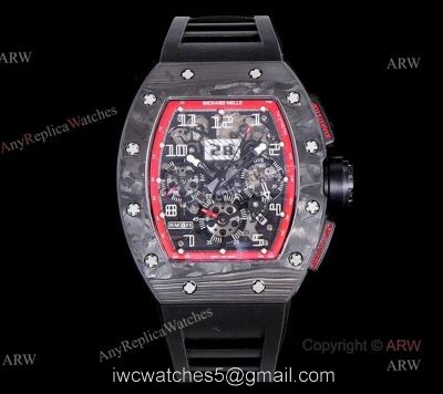KV Factory Swiss Replica Richard Mille RM 011 Felipe Massa Black Night NTPT Carbon Watch watches