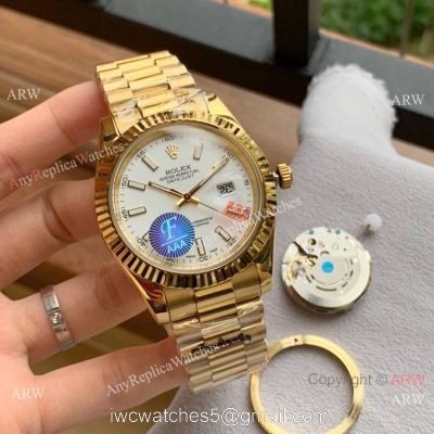 Upgraded Rolex Datejust II All White Dial Gold Presidential Watch 40mm watches