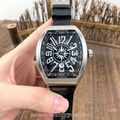 Knockoff Franck Muller Vanguard V45 Men Watch SS Black Arabic Dial watches