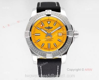 (BLSF) New Breitling Avenger Seawolf Yellow Face Swiss Replica Watches 45mm watches