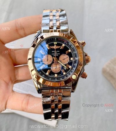 Two Tone Rose Gold Breitling Chronomat B01 Copy Watch 45mm watches