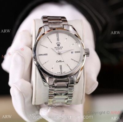New Rolex Geneve Cellini Men Watch Stainless Steel White Dial watches