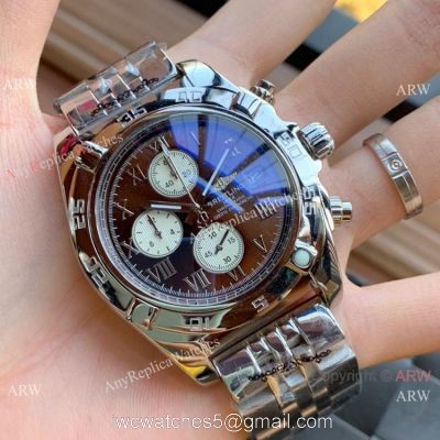 Stainless Steel Chocolate Dial Breitling Chronomat 01Watches watches