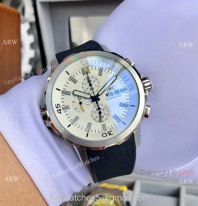 Fake IWC Schaffhausen Aquatimer 43mm Watches White Dial Rubber Strap watches