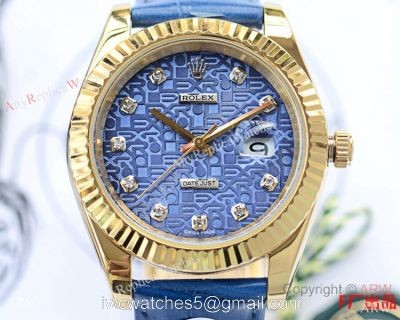 Upgraded Rolex Datejust II Copy Watches Rolex Computer Face Blue Leather Strap 41mm watches