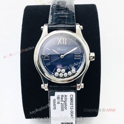 Swiss Replica Chopard Happy Sport Stainless Steel Diamond Watch For Women watches