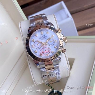 Two Tone Rolex Daytona 40mm Watches White MOP Dial Men Size watches