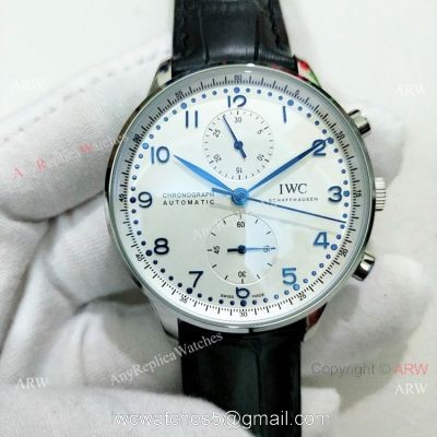 IWC Portuguese Rattrapante SS White Dial Watch Automatic Movement watches