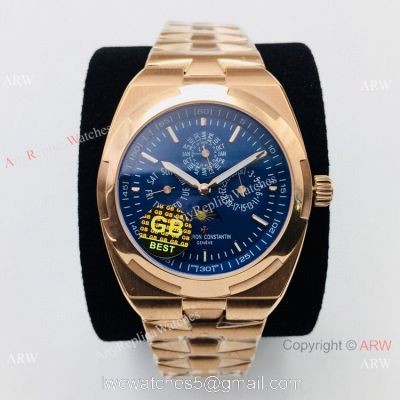 GB Factory Vacheron Constantin Overseas Perpetual Calendar Cal 1120QP Watch Rose Gold Blue Dial watches