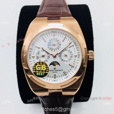 GB Factory Vacheron Constantin Overseas Perpetual Calendar Watch Rose Gold White Face watches