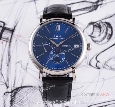 Swiss Replica IWC Portofino 8 Days Power Reserve Blue Dial Men Watch watches