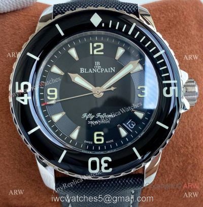 Swiss Quality Copy Blancpain Fifty Fathoms Citizen 8215 Watch Black Dial Green Markers watches