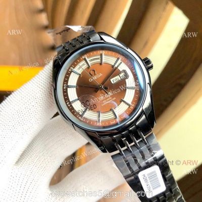 Replica Omega De Ville Hour Vision Brown Dial Watches 41MM watches