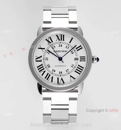Best Copy MenS Cartier Watch Ronde De Cartier Stainless Steel Watch watches