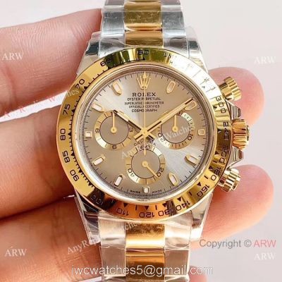 1:1 Best Edition Replica Rolex Daytona Gray Dial Two Tone Watch Noob Factory 4130 watches