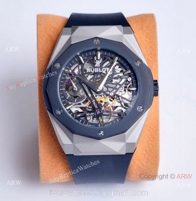 Copy Hublot Classic Fusion Skeleton SS Black Bezel Watches watches