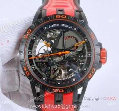 AAA Replica Roger Dubuis Excalibur Aventador S Black and Red Watches 46mm watches