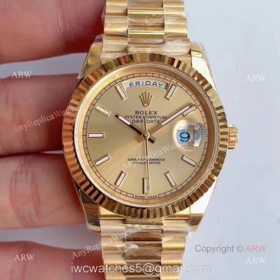 Noob Factory V3 Version Yellow Gold Presidential Rolex 41mm Daydate Swiss Replica Watch watches