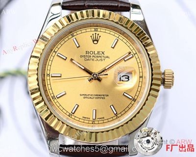 New Upgraded Rolex Datejust II 41 Watch Gold Case Brown Leather Band watches