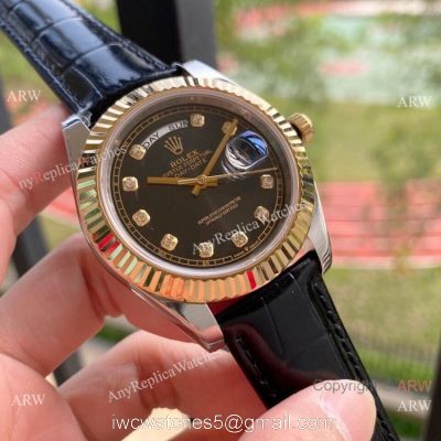 New Upgraded Rolex Day-Date II Watch Black Diamond watches