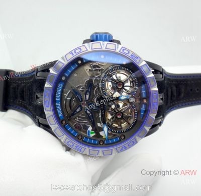 Newest Replica Roger Dubuis Excalibur Double Tourbillon Watch Men Size watches