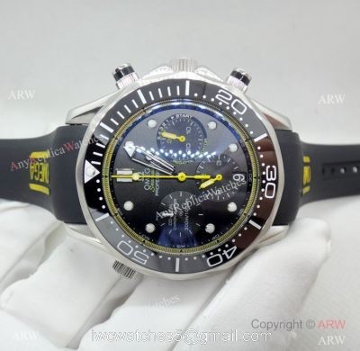 Replica Omega Seamaster Chronograph Dial Rubber Strap watches