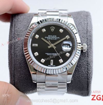 Fake Presidential Rolex Oyster Perpetual Datejust 2 Watch SS Black Dial watches