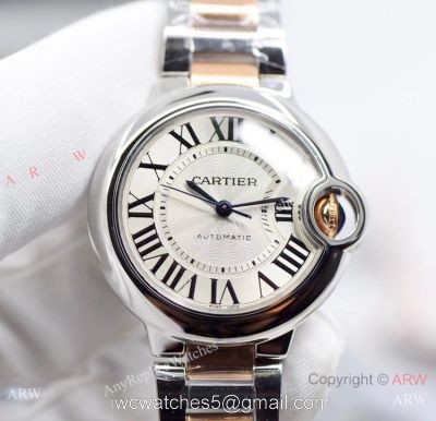 V6 Factory Swiss Cartier Ballon Bleu Two Tone Rose Gold Watch 33mm watches
