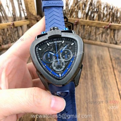 New Replica Lamborghini Spyder Chrono Watches Blue Rubber Strap watches
