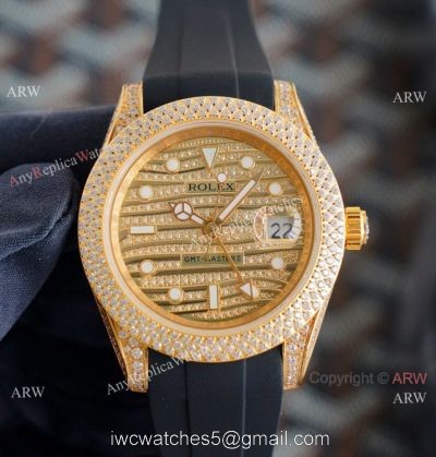 High Quality Rolex GMT-Master II Iced Out Watch Rubber Strap watches