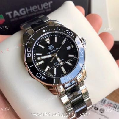 Swiss Grade New Tag Heuer Aquaracer 2020 Ladies Watch Replica Black Ceramic with Quartz Movement watches