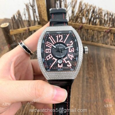 Clone Franck Muller Vanguard Classical Stainless Steel Diamond Watch 54mm watches