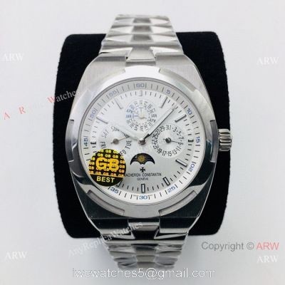 GB Vacheron Constantin Overseas Perpetual Calendar Men Watch SS Silver Dial watches