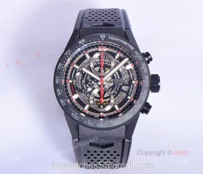 1:1 Best Copy Tag Heuer Carrera 01 All Black Ceramic Watch 43mm watches