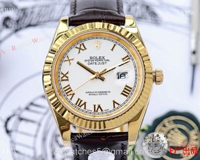 NEW UPGRADED Rolex Datejust II 41mm Men Watches Roman Markers Leather Strap watches