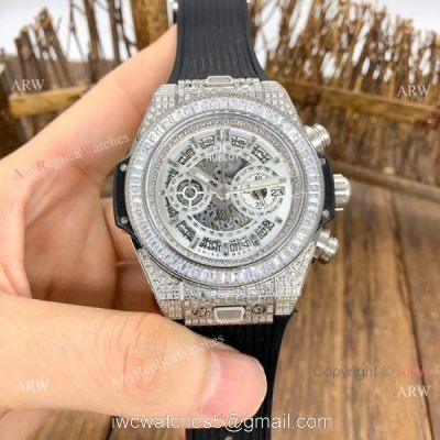 Top Replica Hublot Big Bang Unico Sapphire Full Diamond Watch 45mm watches