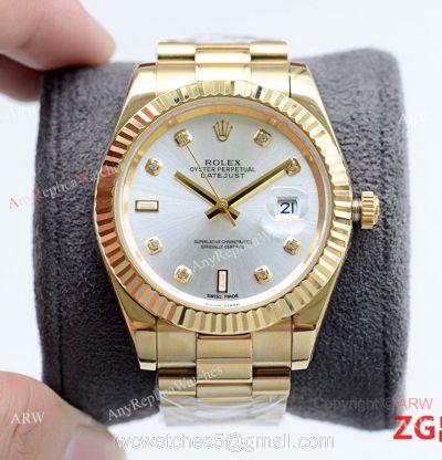 Fake Presidential Rolex Oyster Perpetual Datejust II All Gold Silver Dial watches