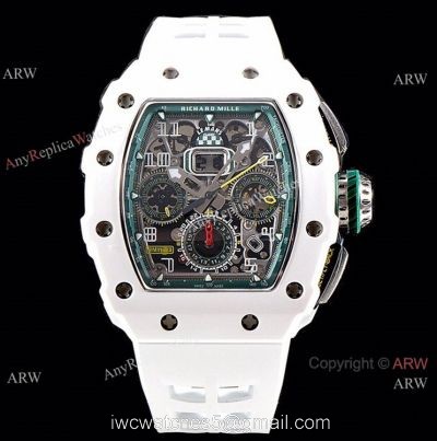 KV Factory Knockoff Richard Mille RM011-03 White Ceramic Automatic Watch watches