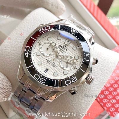 Copy Omega Seamaster 300M Chronograph Watch Stainless Steel White Dial watches