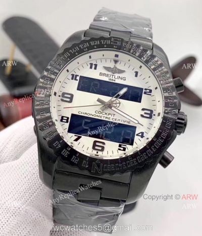 New Style Breitling Cockpit B50 Copy Watches Black Steel White Face watches