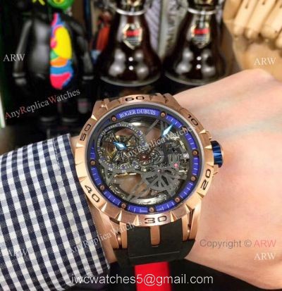 Roger Dubuis Excalibur Spider Rose Gold Skeleton Watches Replica watches